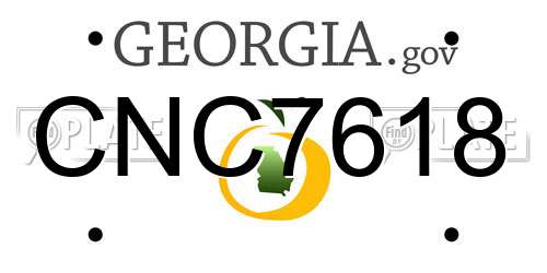 CNC7618 Georgia License Plate