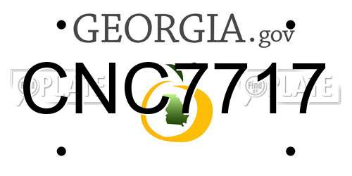 CNC7717 Georgia License Plate