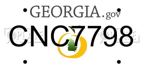 CNC7798 Georgia License Plate