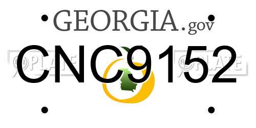 CNC9152 Georgia License Plate