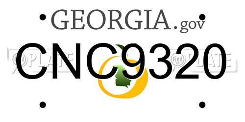 CNC9320 Georgia License Plate