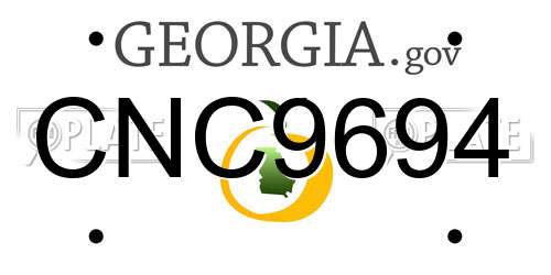 CNC9694 Georgia License Plate