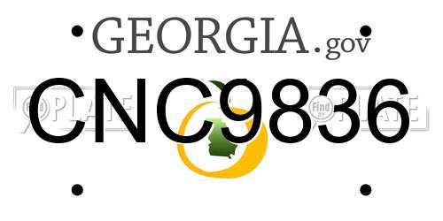 CNC9836 Georgia License Plate
