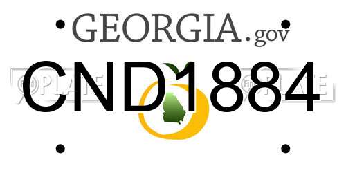 CND1884 Georgia License Plate