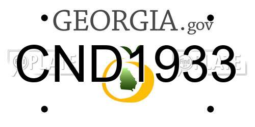 CND1933 Georgia License Plate