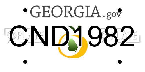 CND1982 Georgia License Plate