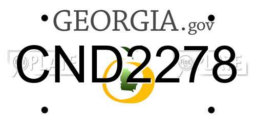 CND2278 Georgia License Plate
