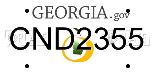 CND2355 Georgia License Plate