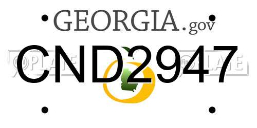 CND2947 Georgia License Plate