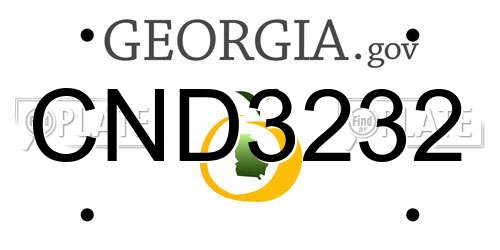 CND3232 Georgia License Plate
