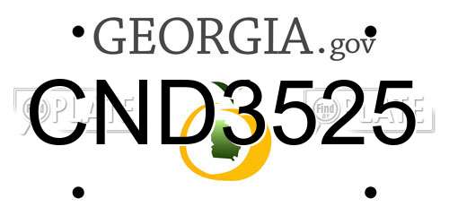 CND3525 Georgia License Plate