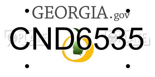 CND6535 Georgia License Plate