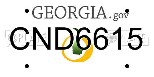 CND6615 Georgia License Plate