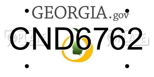 CND6762 Georgia License Plate