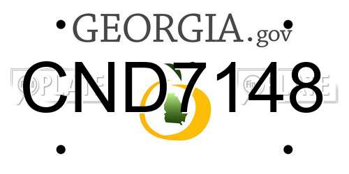 CND7148 Georgia License Plate