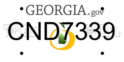 CND7339 Georgia License Plate