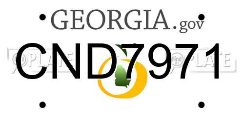 CND7971 Georgia License Plate