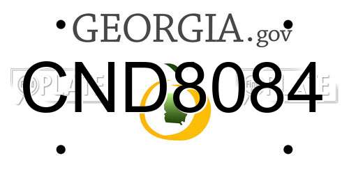 CND8084 Georgia License Plate
