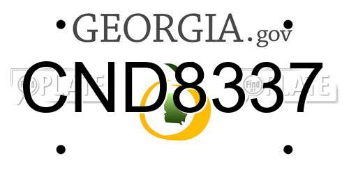 CND8337 Georgia License Plate