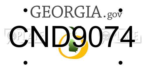 CND9074 Georgia License Plate