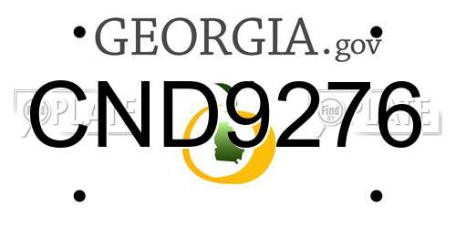 CND9276 Georgia License Plate