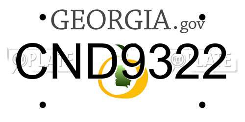 CND9322 Georgia License Plate