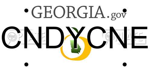 CNDYCNE Georgia License Plate