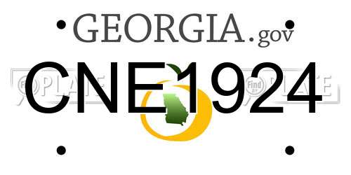 CNE1924 Georgia License Plate