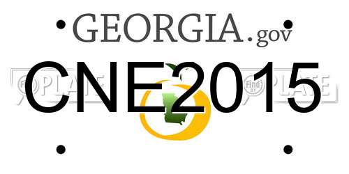 CNE2015 Georgia License Plate