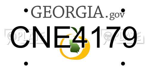 CNE4179 Georgia License Plate