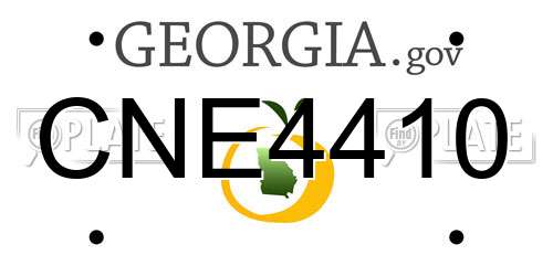 CNE4410 Georgia License Plate