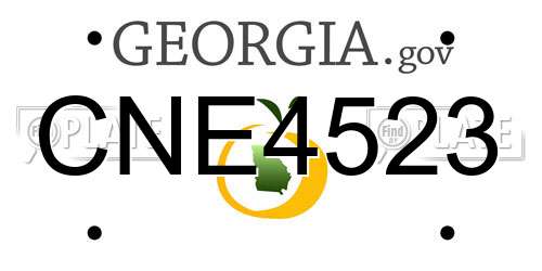 CNE4523 Georgia License Plate