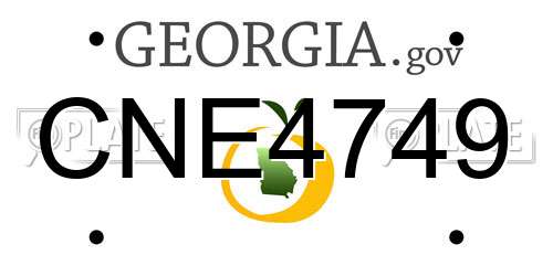 CNE4749 Georgia License Plate