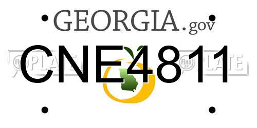 CNE4811 Georgia License Plate