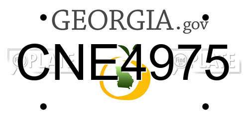 CNE4975 Georgia License Plate