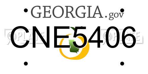CNE5406 Georgia License Plate