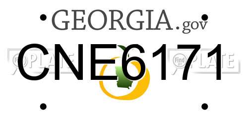 CNE6171 Georgia License Plate