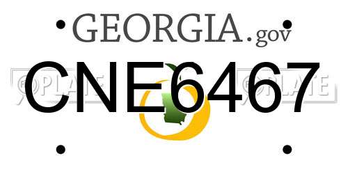 CNE6467 Georgia License Plate