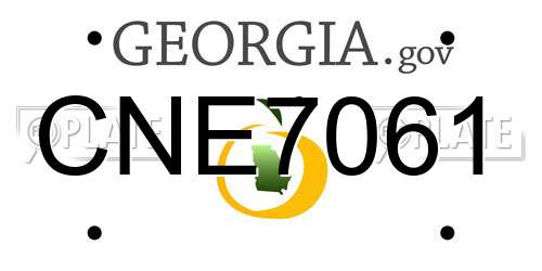 CNE7061 Georgia License Plate