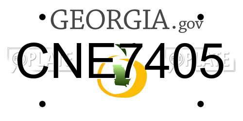 CNE7405 Georgia License Plate