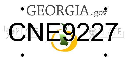 CNE9227 Georgia License Plate