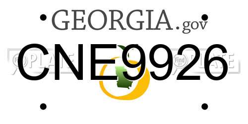 CNE9926 Georgia License Plate