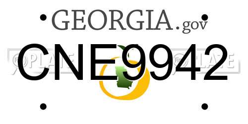 CNE9942 Georgia License Plate