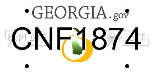 CNF1874 Georgia License Plate