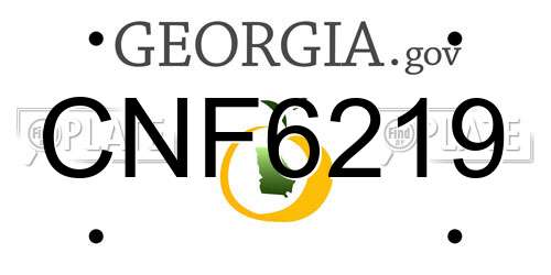 CNF6219 Georgia License Plate