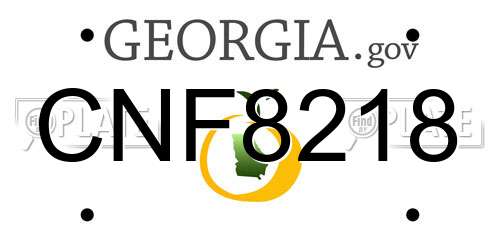 CNF8218 Georgia License Plate