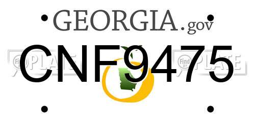 CNF9475 Georgia License Plate
