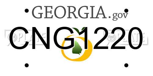 CNG1220 Georgia License Plate