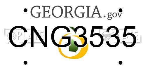 CNG3535 Georgia License Plate