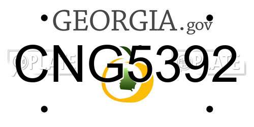CNG5392 Georgia License Plate